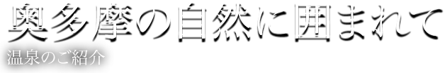 奥多摩の自然に囲まれて　温泉のご紹介