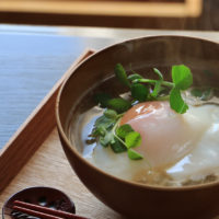 ふわトロ温泉卵のお味噌汁